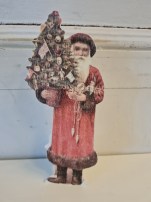 Papieraufsteller Weihnachtsmann mit Baum 17cm 5.00